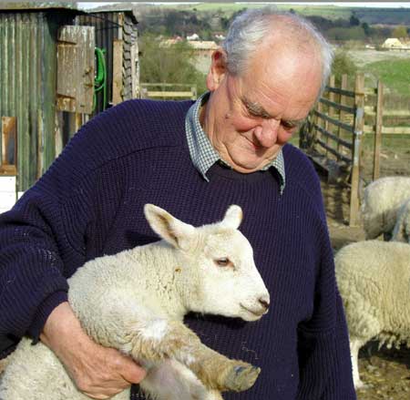 Wing Commander John Irving on his farm in Wiltshire