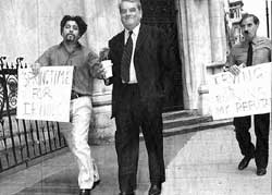Irving outside high court