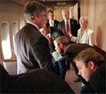 Bush sees fighter escort arrive