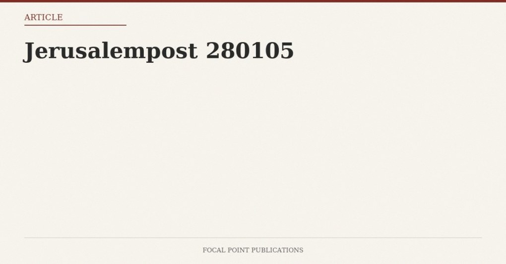 Jerusalempost 280105