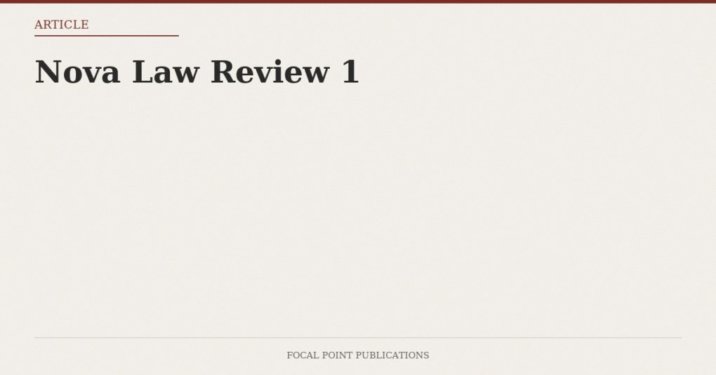 Nova Law Review 1