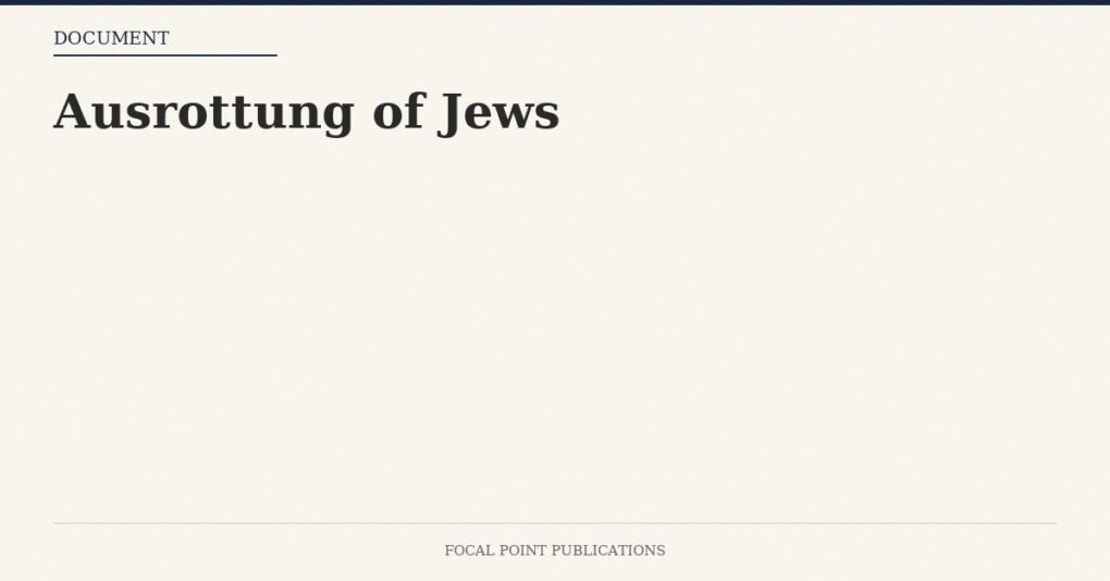 Ausrottung of Jews — Mar 1997