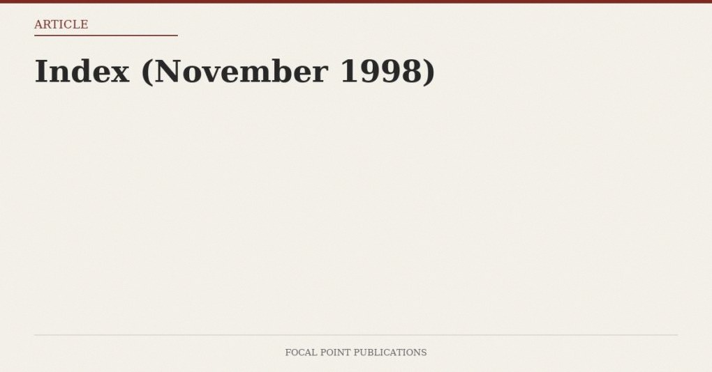 Index (November 1998)