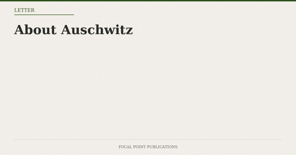 About Auschwitz