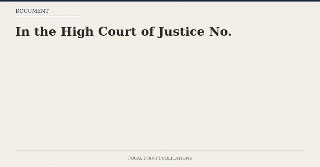 In the High Court of Justice No.