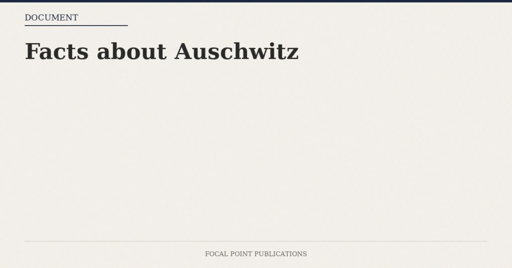 Facts about Auschwitz