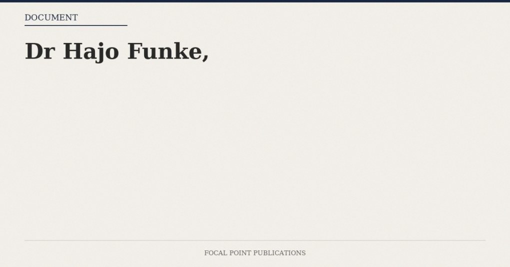 Dr Hajo Funke,