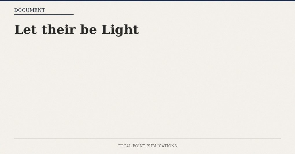 Let their be Light
