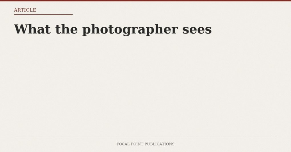 What the photographer sees