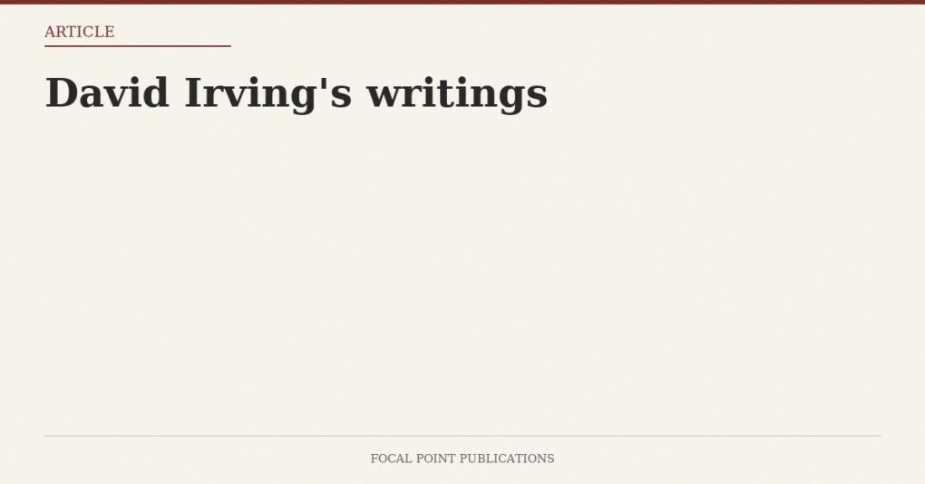 David Irving’s writings