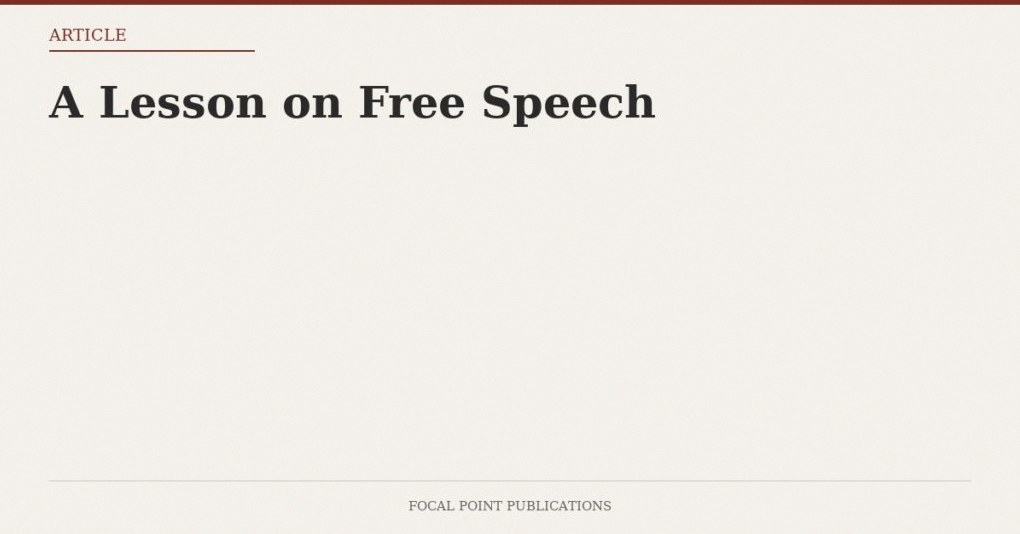 A Lesson on Free Speech