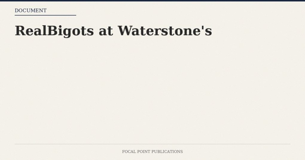 RealBigots at Waterstone’s