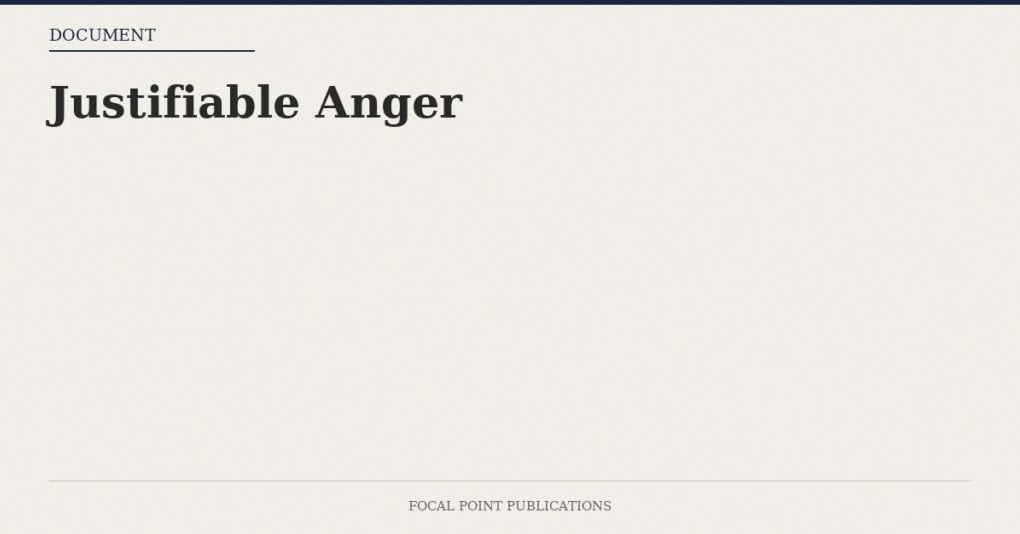Justifiable Anger