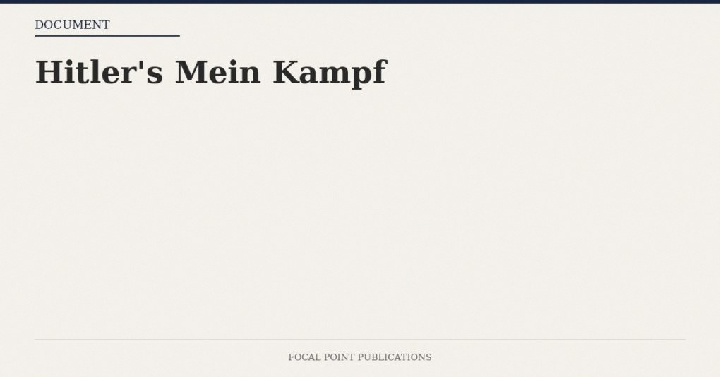 Hitler’s Mein Kampf