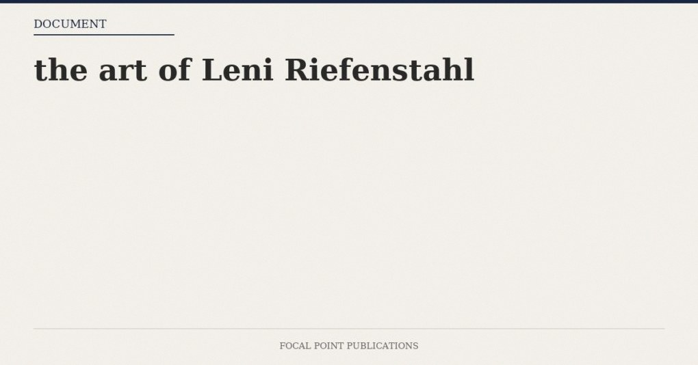 the art of Leni Riefenstahl