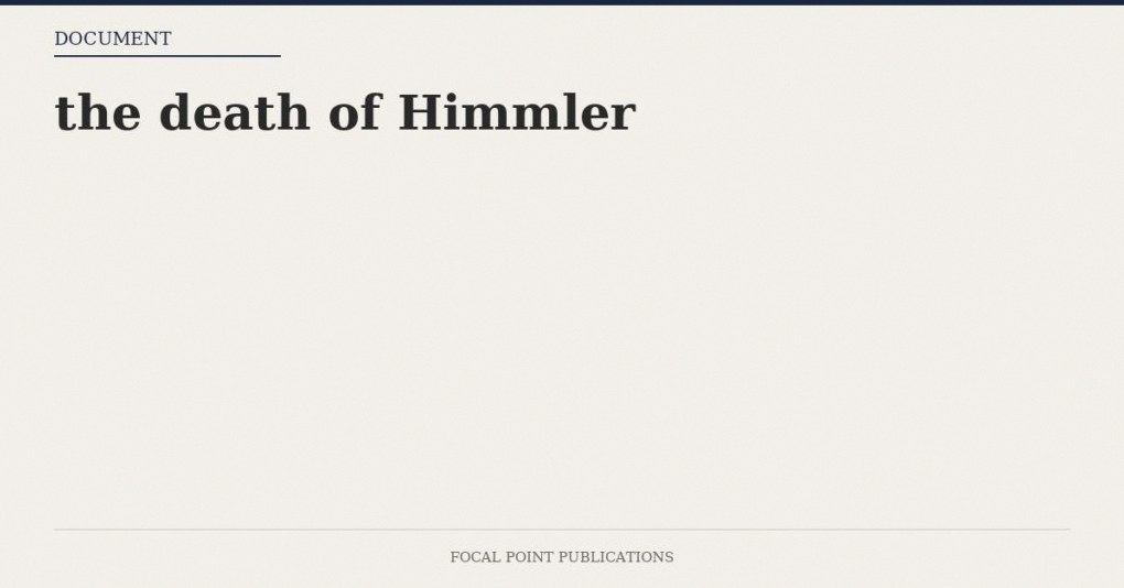 the death of Himmler