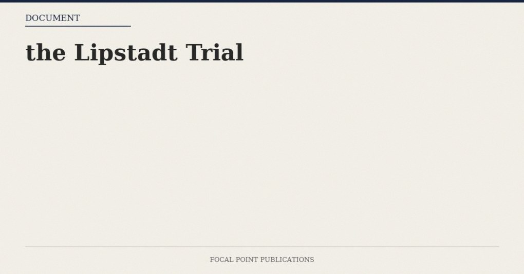 the Lipstadt Trial