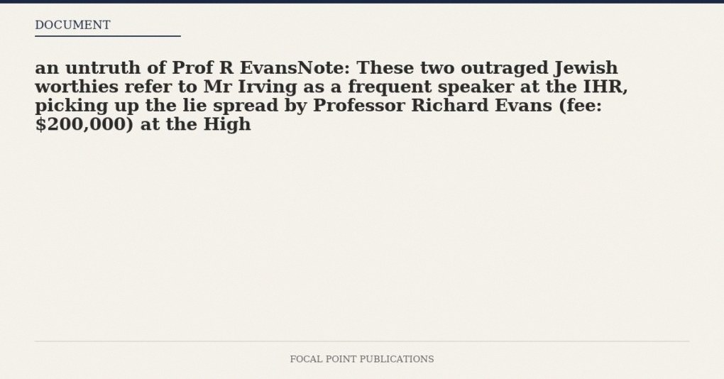 An Untruth of Prof R. Evans