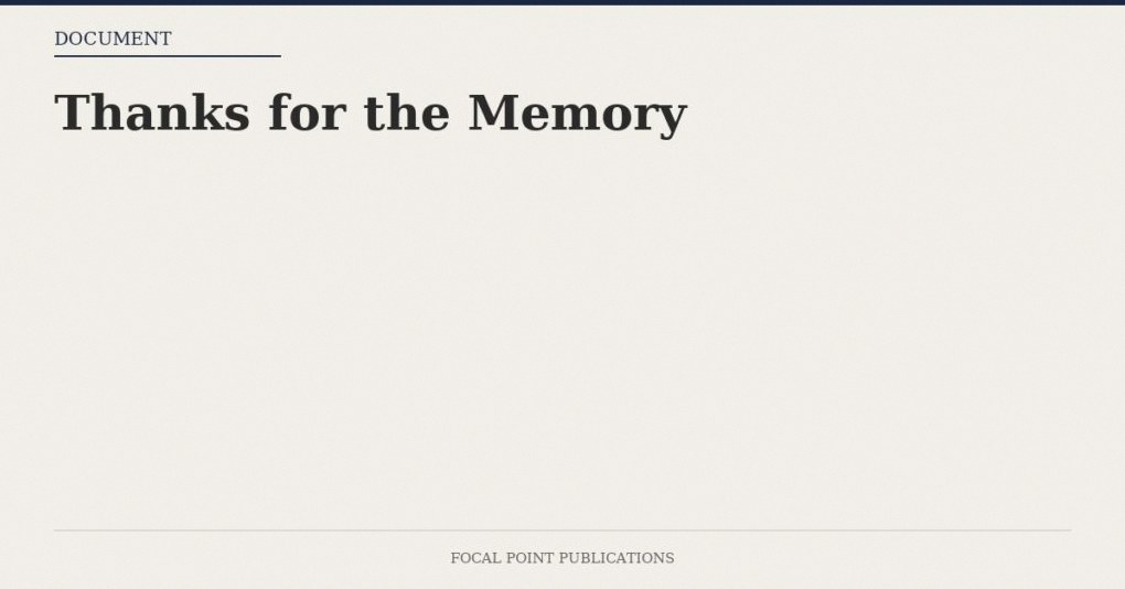 Thanks for the Memory
