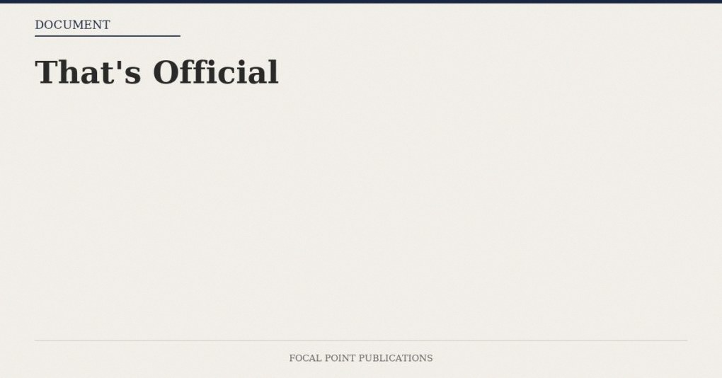 That’s Official