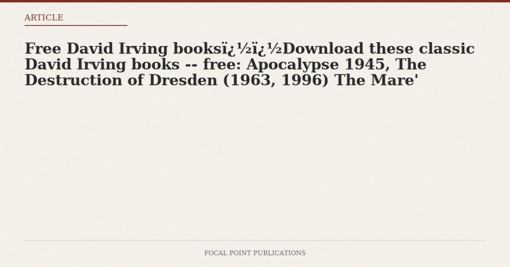 Free David Irving Books