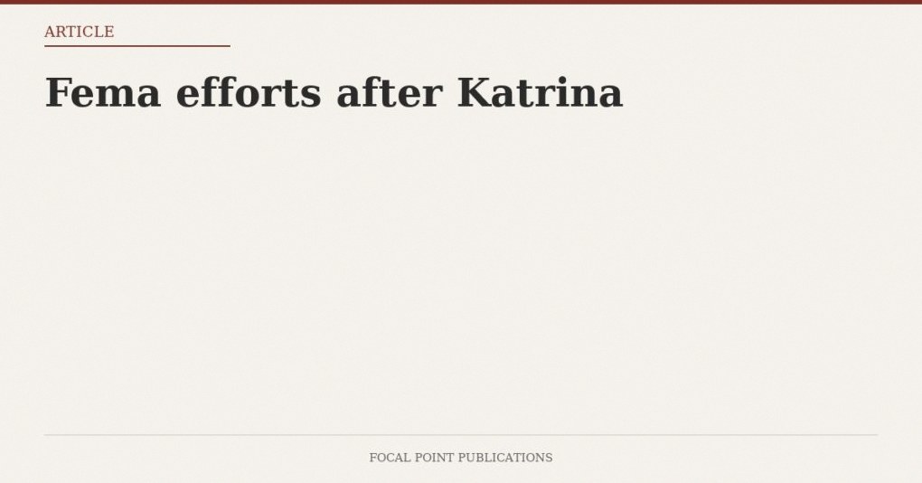 Fema efforts after Katrina