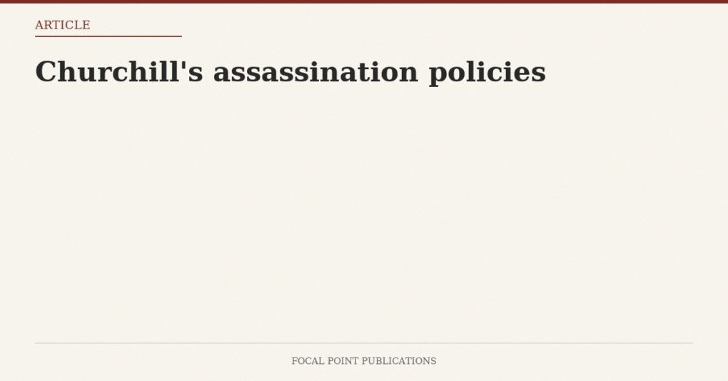 Churchill’s assassination policies