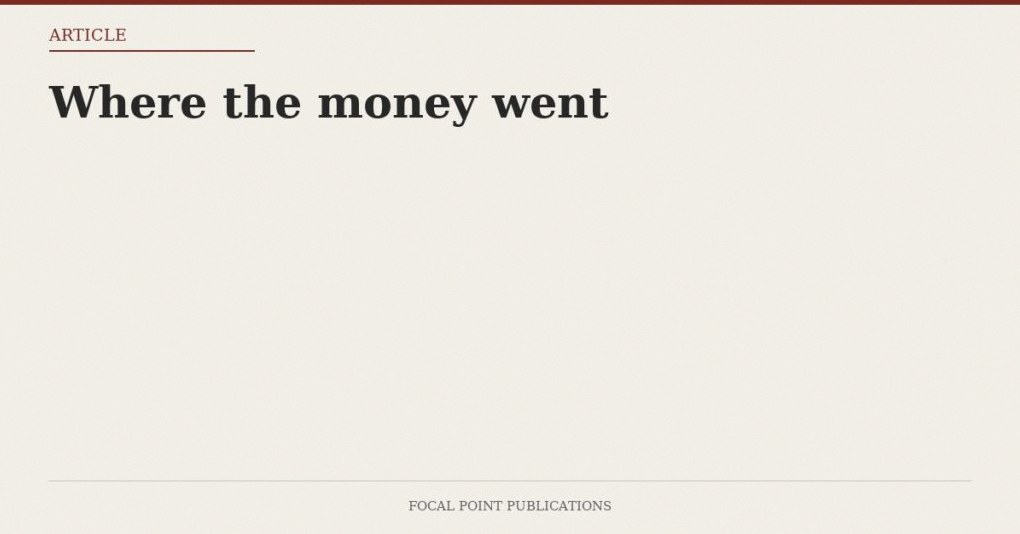 Where the money went