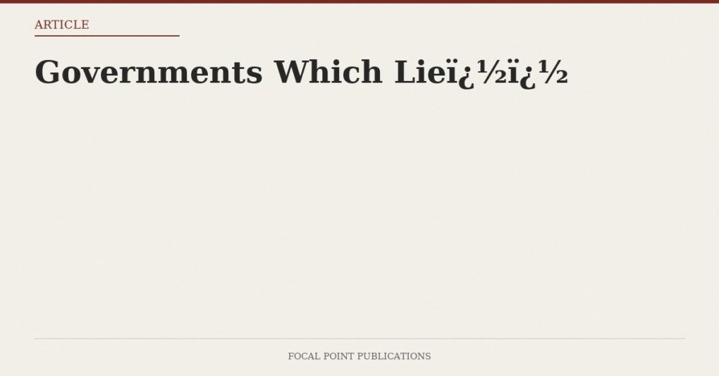 Governments Which Lie