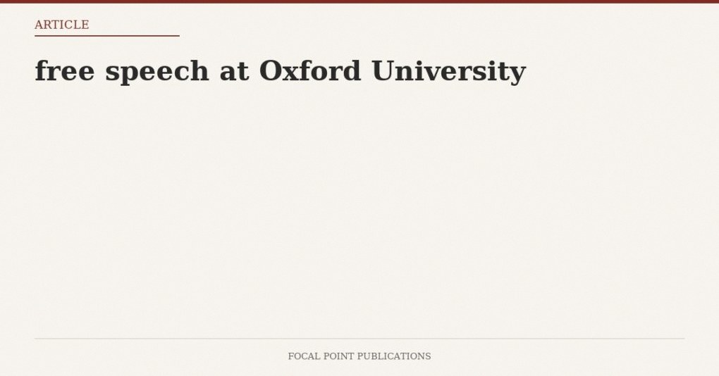 free speech at Oxford University