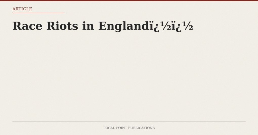 Race Riots in England