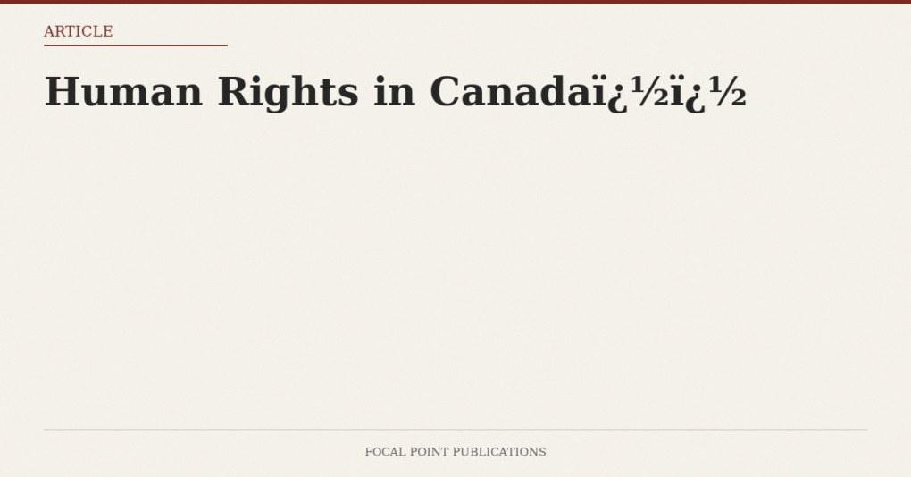 Human Rights in Canada