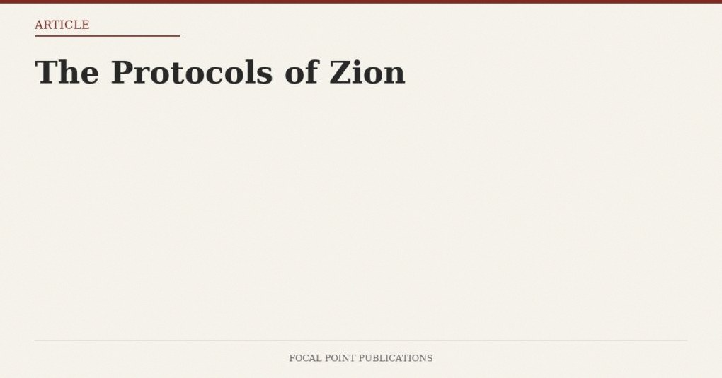 The Protocols of Zion