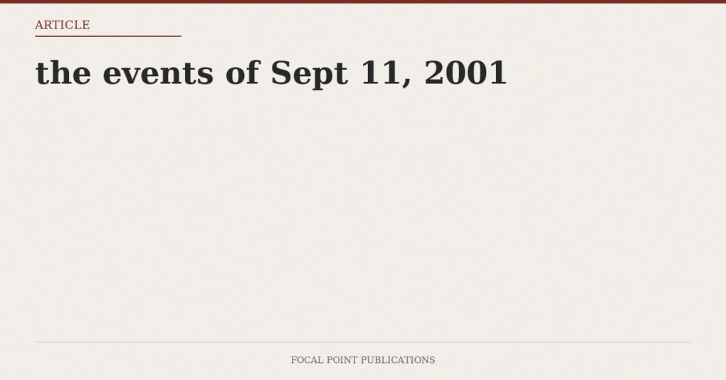 the events of Sept 11, 2001