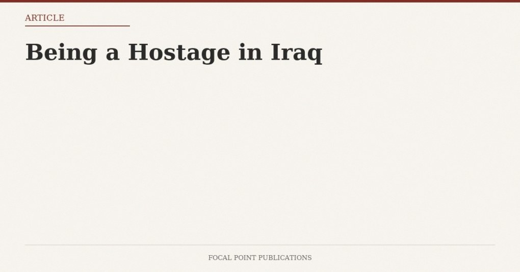 Being a Hostage in Iraq