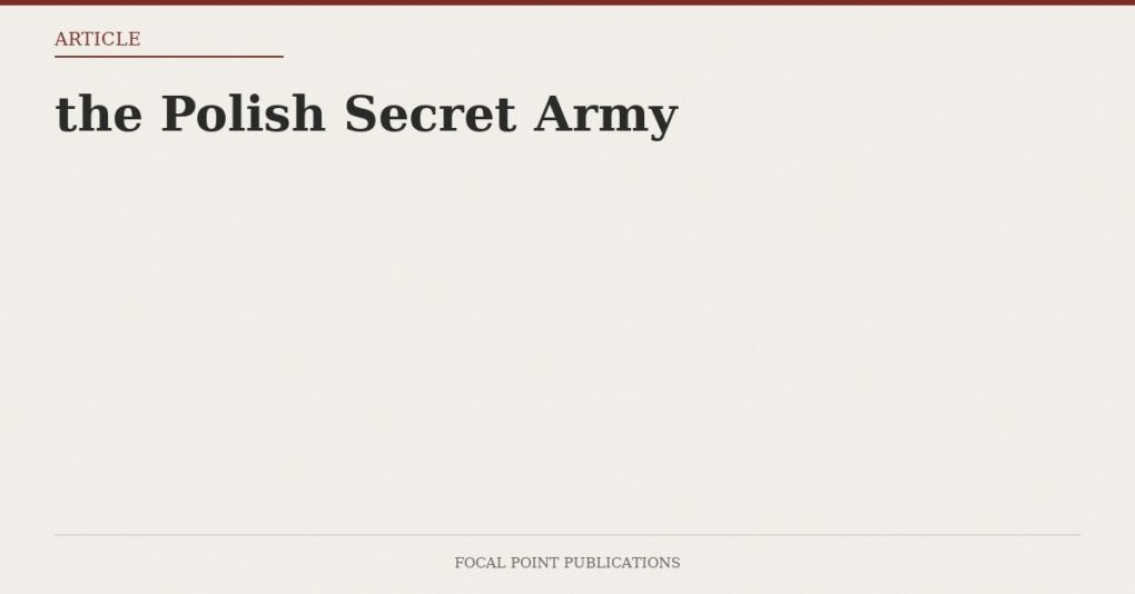 the Polish Secret Army