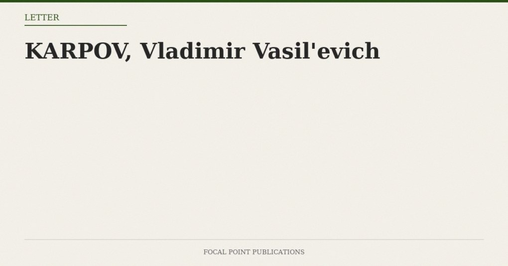 KARPOV, Vladimir Vasil’evich