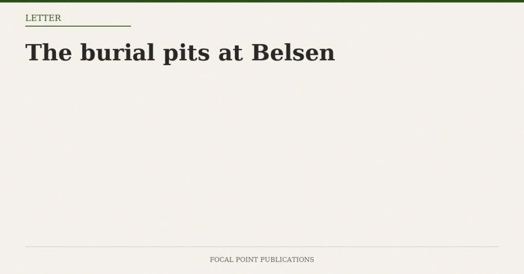 The burial pits at Belsen