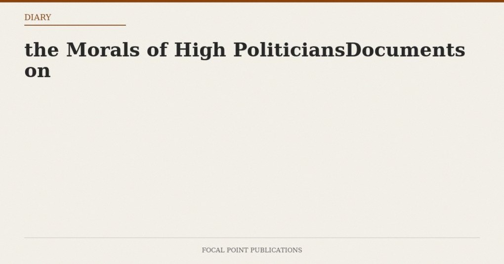 the Morals of High PoliticiansDocuments on