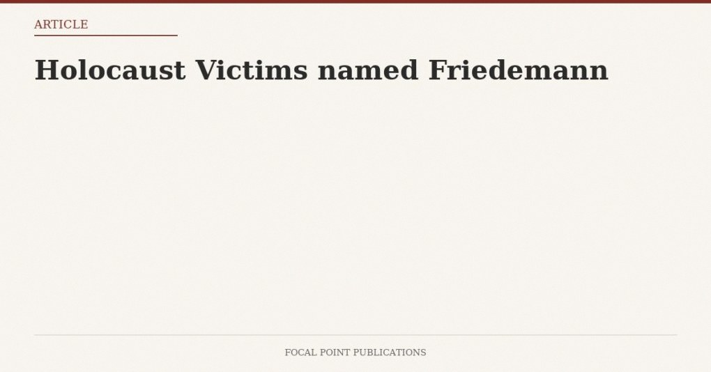 Holocaust Victims named Friedemann