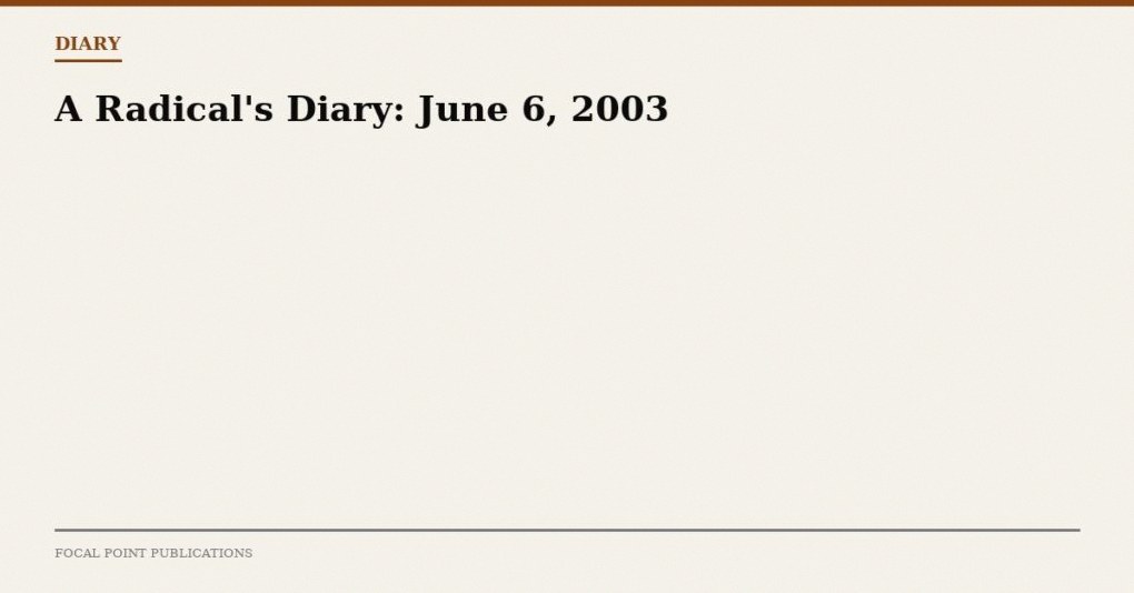 A Radical’s Diary: June 6, 2003