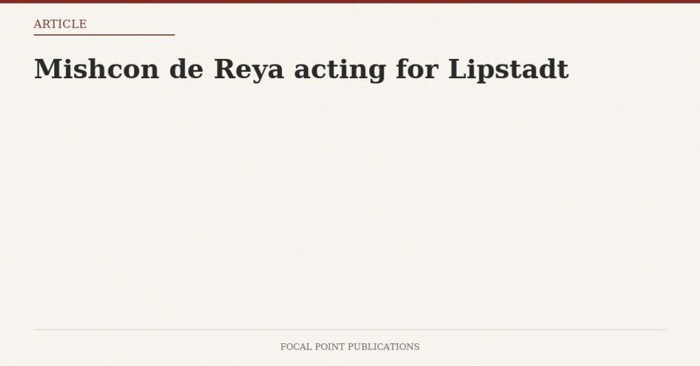 Mishcon de Reya acting for Lipstadt