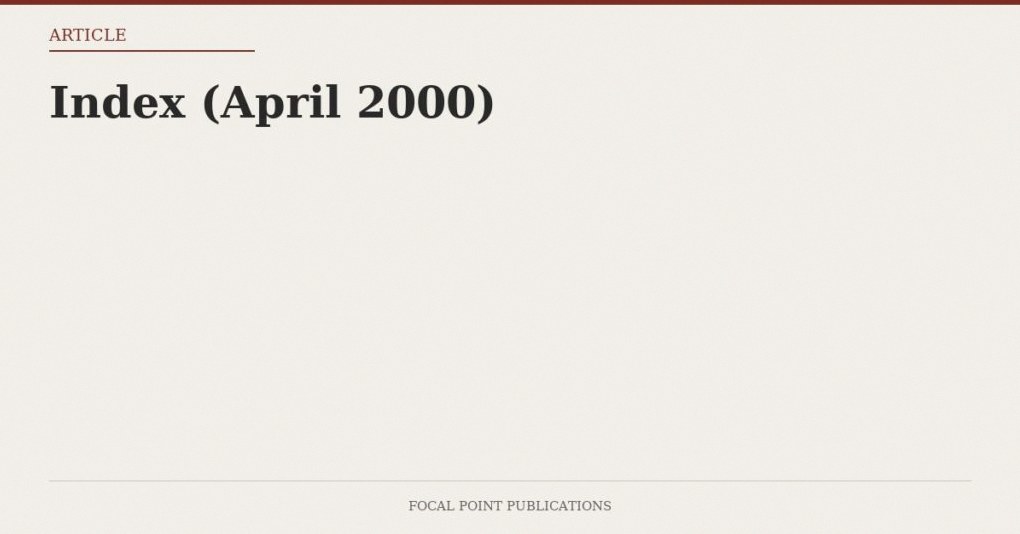 Index (April 2000)