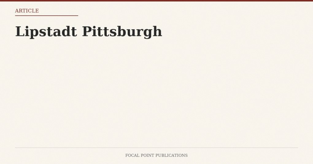 Lipstadt Pittsburgh