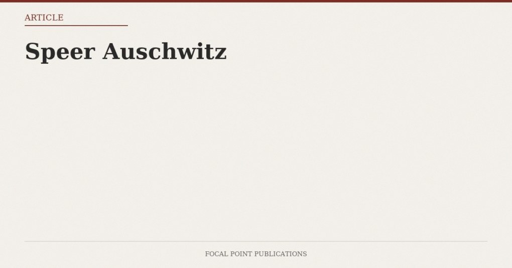 Speer Auschwitz