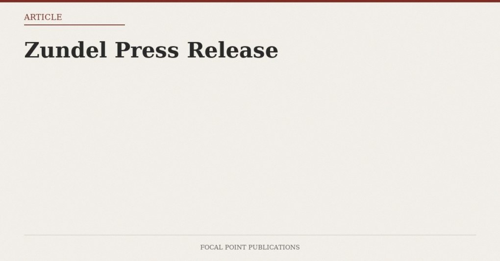 Zundel Press Release