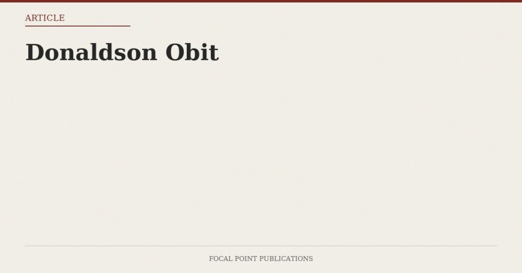 Donaldson Obit