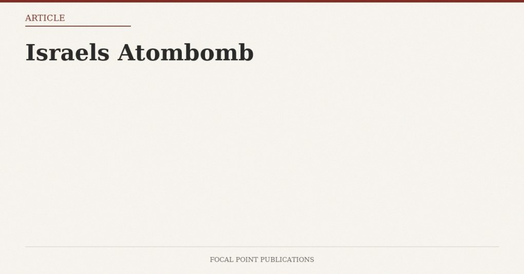 Israels Atombomb