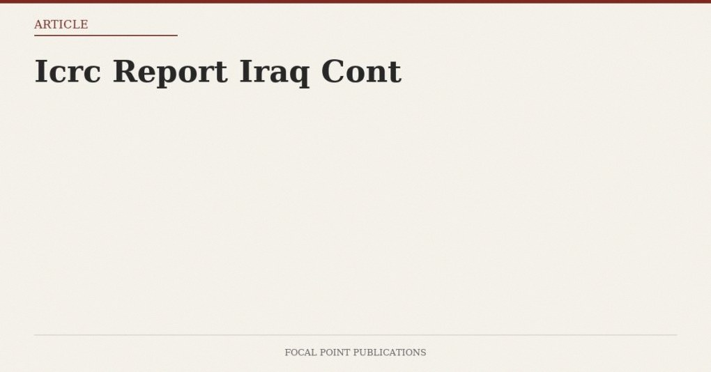Icrc Report Iraq Cont