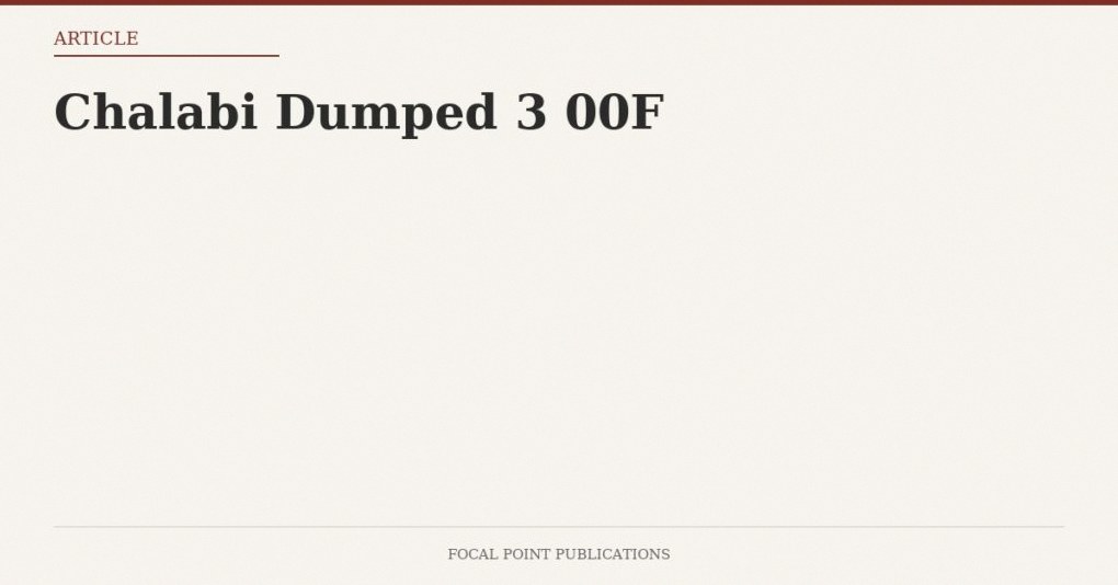 Chalabi Dumped 3 00F